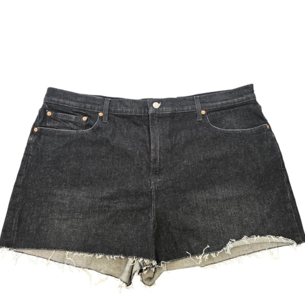 🆕️ NWT Women's Plus Lucky Brand Relaxed Distressed Denim Shorts Black Size 20